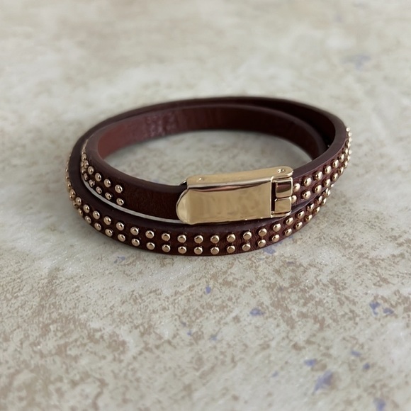 Leather Studed Choker or Double wrap Bracelet - Picture 6 of 6